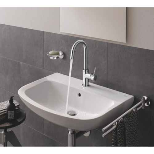 Раковина Grohe Bau Ceramic 65 см подвесная, прямоугольной формы, тюльпан - фото 5