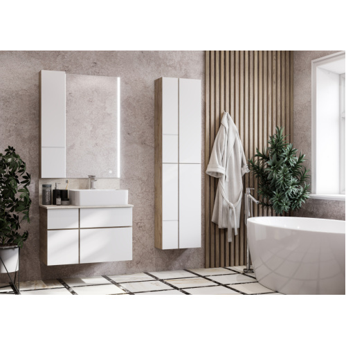 Шкаф подвесной Акватон Мишель 43 см дуб эндгрейн, белый, современные, hi-tech - фото 4