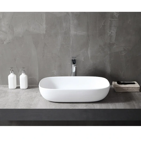 Раковина Abber Stein 60 см белая матовая - фото 4