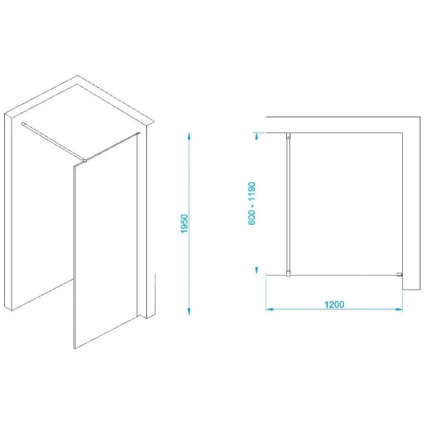 Душевая перегородка RGW Walk In WA-002G 120 см профиль золото, стекло прозрачное, современные, hi-tech - фото 2