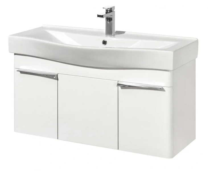 Тумба с раковиной подвесная Акватон Беверли 1A236701BV010 100 см с двумя дверцами и одним ящиком