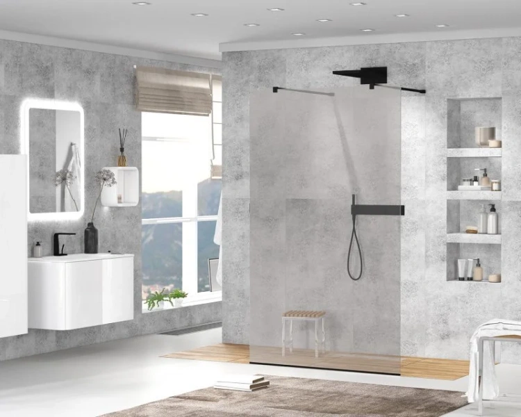 Душевая перегородка Cezares Liberta 140 см профиль хром, прозрачные - фото 5