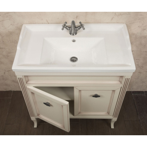 Тумба под раковину, цвет слоновая кость с патиной матовый, фурнитура состаренное серебро, La Beaute Vivien, по запросу index_1 - фото 4