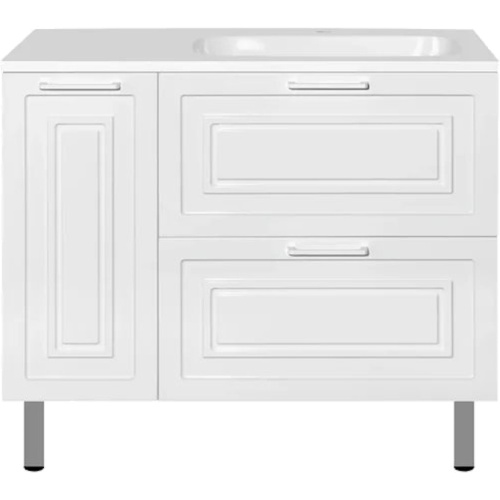 Тумба под раковину Style Line Альба 90 см правая, белая, подвесная, напольная, пристенная - фото 4