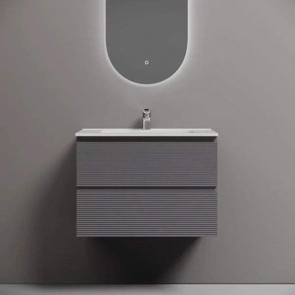 Тумба под раковину подвесная Sancos Folk 70 см Grey Soft, подвесная, пристенная - фото 4