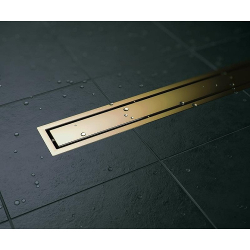 Линейный трап, цвет позолота 24К, двухсторонний, Pestan Confluo Premium Line 450 Gold, для монтажа в пол - фото 4