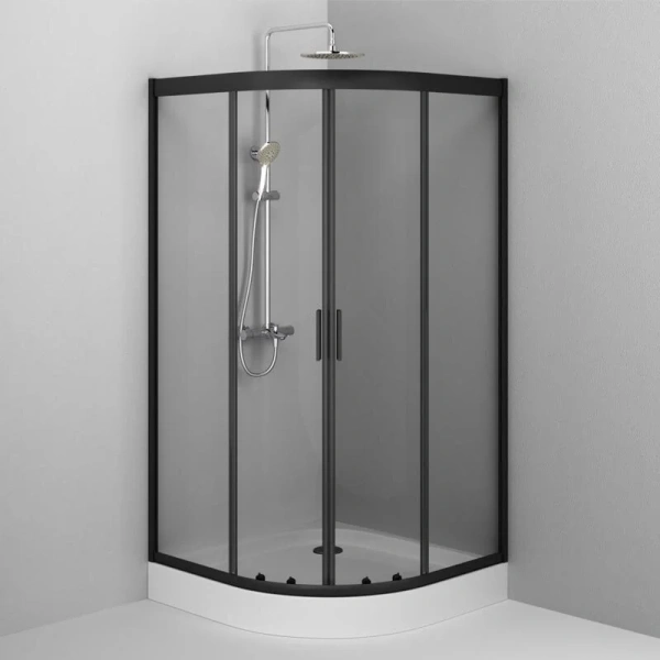 Душевой уголок Am.Pm Gem 100х100 см профиль черный - фото 4