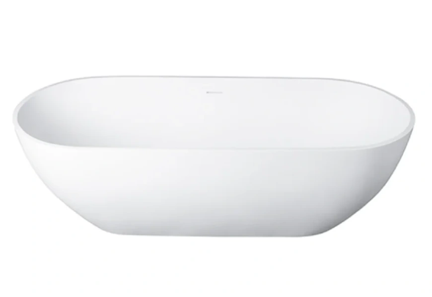 Ванна Uni-Flow Oval из искусственного камня Solid surface FS307-1750 Matt White, 175 х 75 см, белая матовая - фото 3