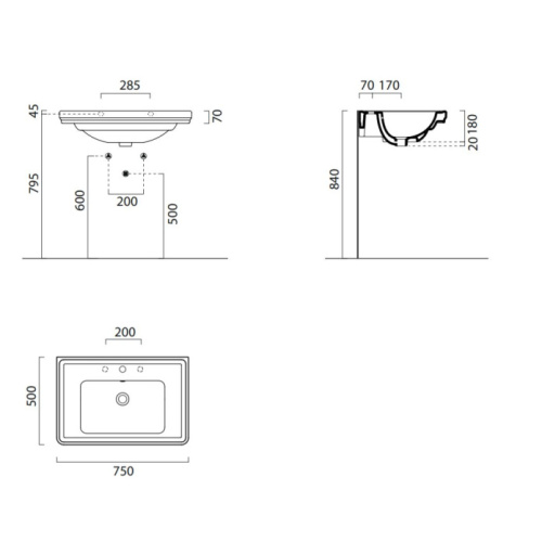 Раковина GSI Classic 8787 - фото 4