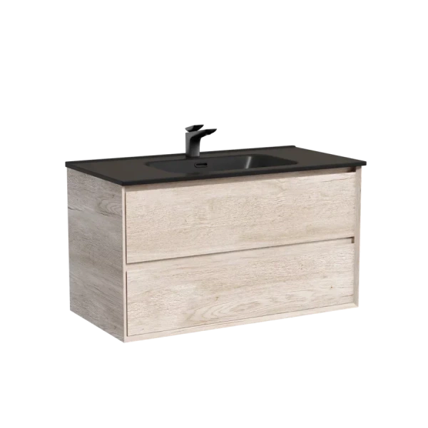 Тумба под раковину подвесная Sancos Marmi 2.0 90 см дуб галифакс натуральный, светло-коричневая - фото 7