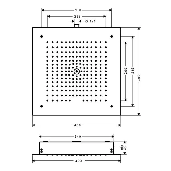 Верхний душ Hansgrohe Raindance E внешняя часть, верхние души - фото 2