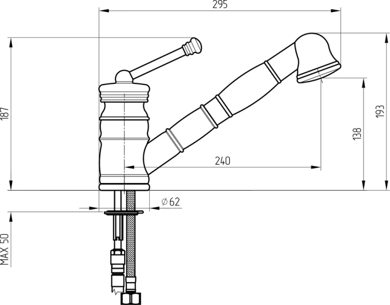 Смеситель для кухни Migliore Queen 18 с выдвижной лейкой - фото 4