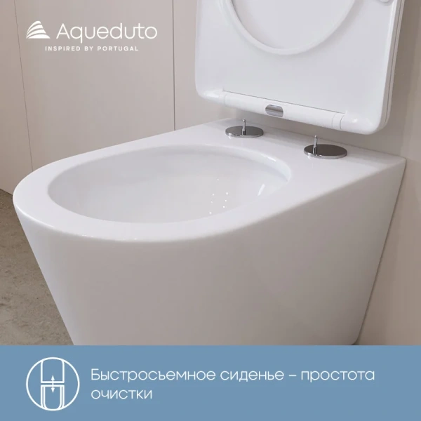 Унитаз подвесной Aqueduto CONE Plus белый матовый, безободковые, сиденье с микролифтом , с антивсплеском - фото 5