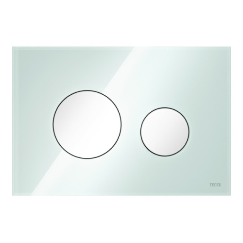 Клавиша смыва Tece TECEloop стекло зеленое кнопки белые - фото 5