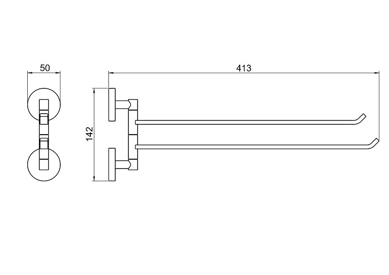 Полотенцедержатель Акватек Бетта оружейная сталь, современные, hi-tech - фото 2
