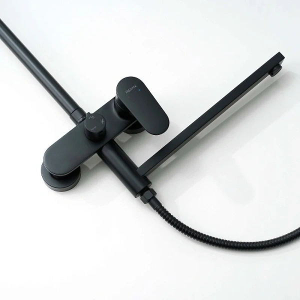 Душевая стойка Акватек Ника черный матовый, со смесителем - фото 8