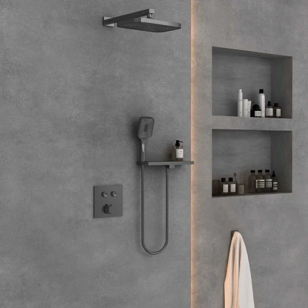 Душевой комплект Vincea вороненая сталь, душевые комплекты, наборы - фото 2