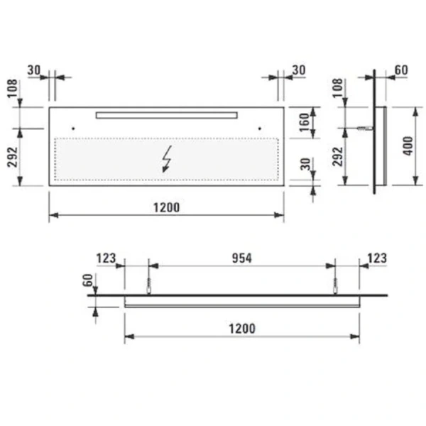 Зеркало с подсветкой Laufen Ilbagnoalessi one 120 см с подогревом - фото 2