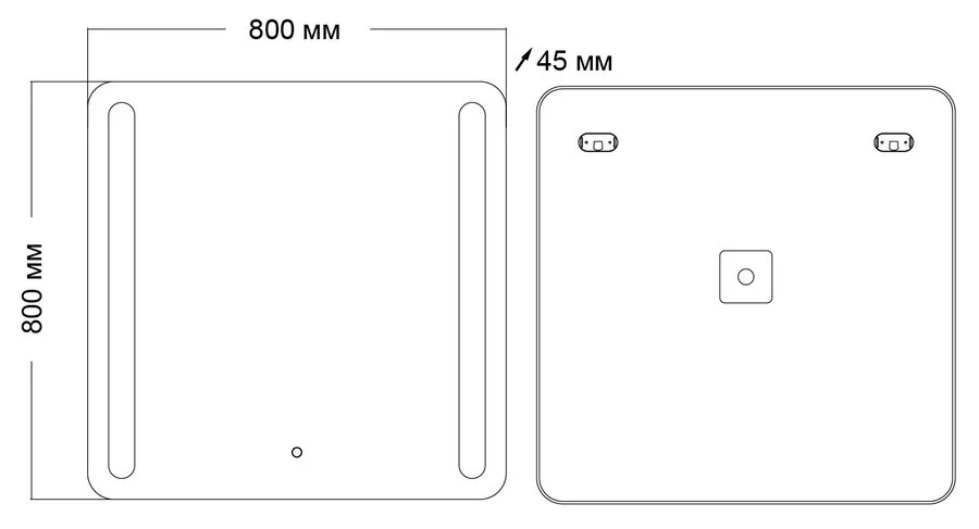 Зеркало с подсветкой Grossman Lara 80 см квадратное - фото 2