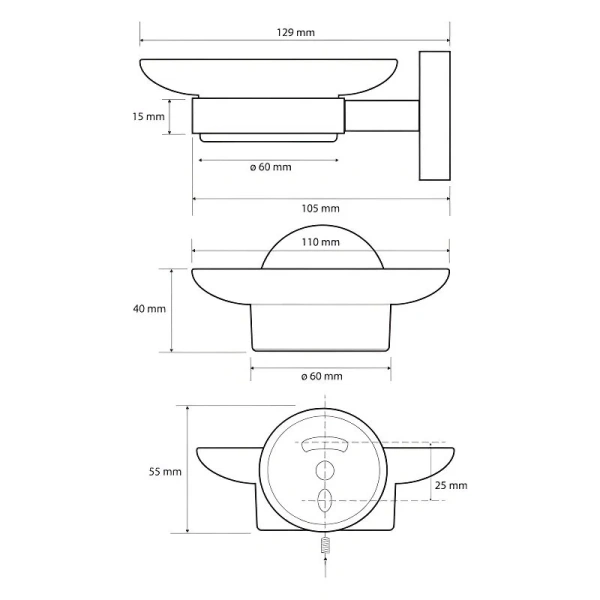 Мыльница Bemeta Omega стеклянная - фото 2