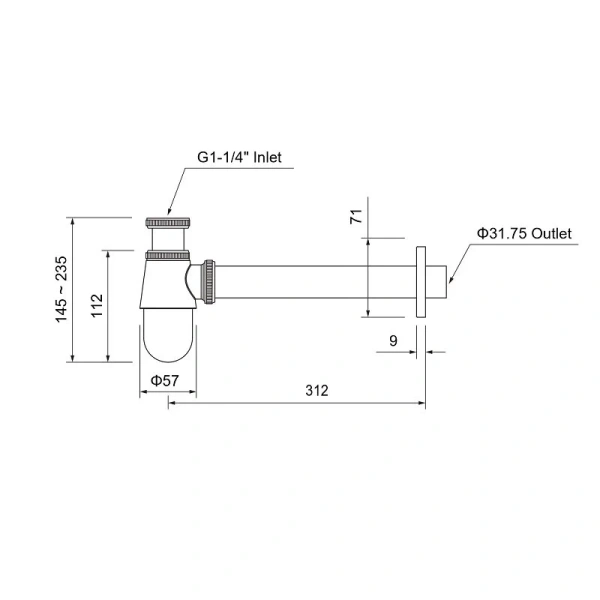 Сифон для раковины Акватек оружейная сталь - фото 3
