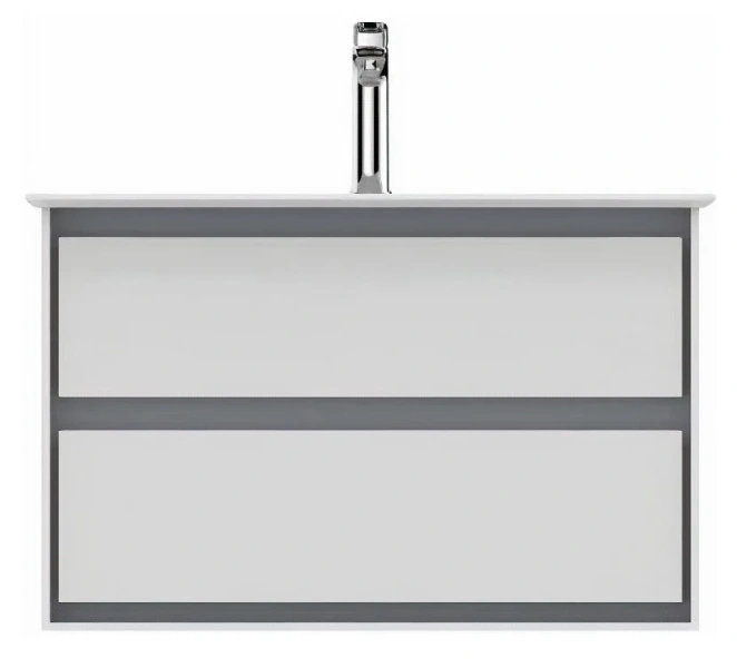 Тумба под раковину подвесная Ideal Standard Connect Air 80 см белый глянцевый, светло-серый матовый, современная, hi-tech - фото 3