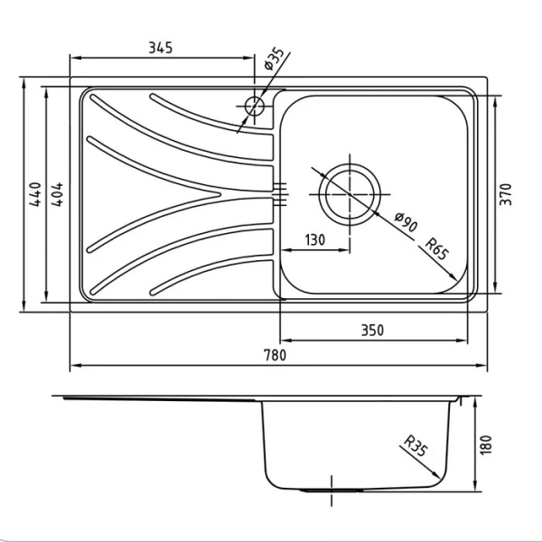 Мойка для кухни IDDIS Arro 78 см чаша слева шелк, из нержавеющей стали, стальные, металлические - фото 3