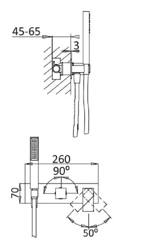 Смеситель для душа Cezares PORTA-VDM2 встраиваемый на 3 выхода - фото 4