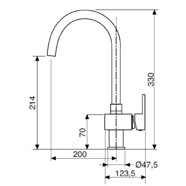 Смеситель для раковины Cezares Unika хром, для раковины - фото 2