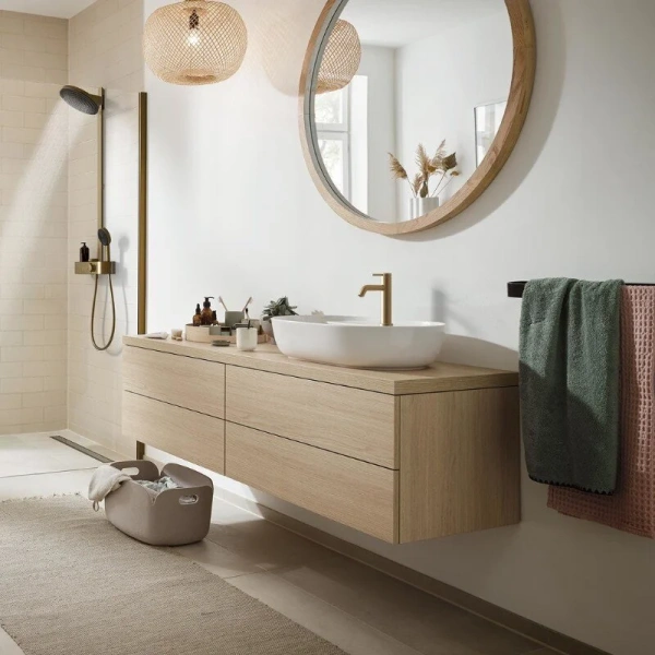 Смеситель для раковины Hansgrohe Tecturis S бронза, современные, hi-tech - фото 3