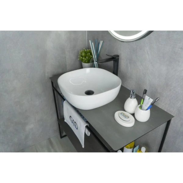 Раковина GID Geometrico D1301 43 см белая - фото 3