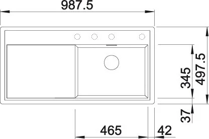 Мойка для кухни, чаша слева, цвет кофе, Blanco Zenar XL 6 S-F, по запросу index_2 - фото 6
