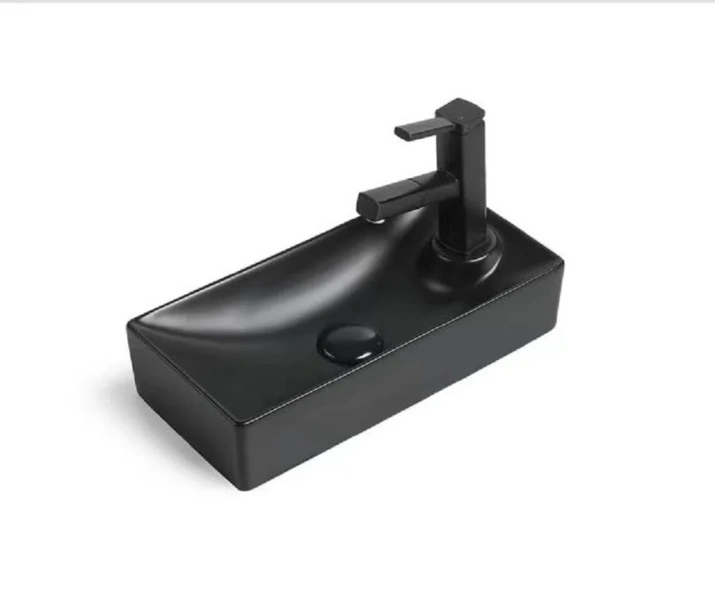 Раковина SantiLine 44 см левосторонняя черная - фото 1