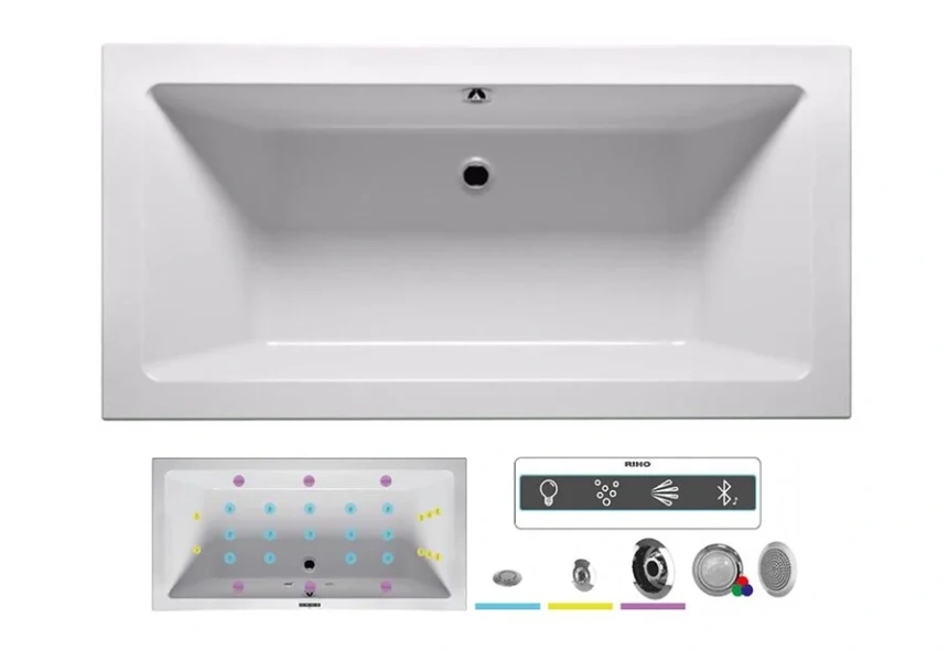 Ванна гидромассажная Riho Lusso 180 x 80 см, JOY - фото 2