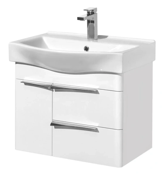 Тумба с раковиной подвесная Акватон Беверли 1A235301BV010 65 см с одной дверцей и двумя ящиками