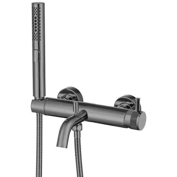 Смеситель Allen Brau Priority 5.31D10-MG для ванны и душа, с душевым гарнитуром, цвет графит брашированный - фото 1