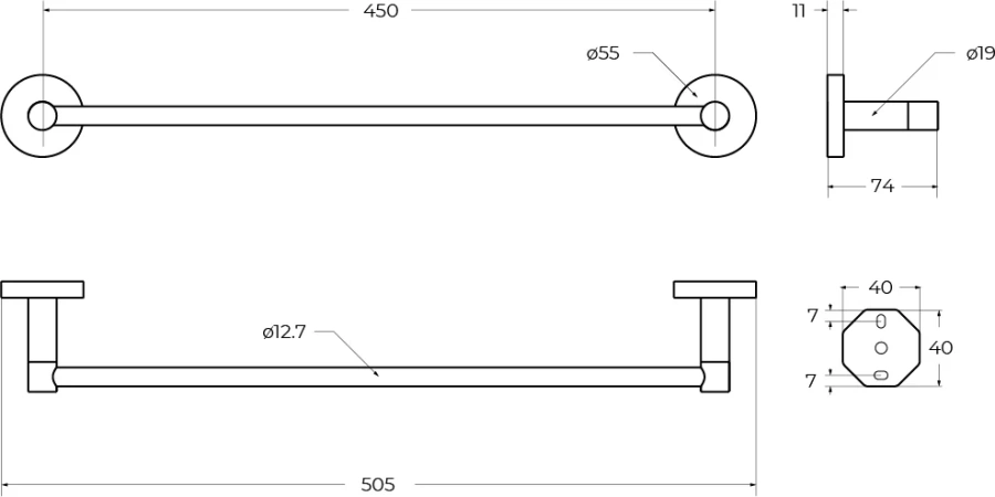 Полотенцедержатель Cezares Relax брашированное золото - фото 4