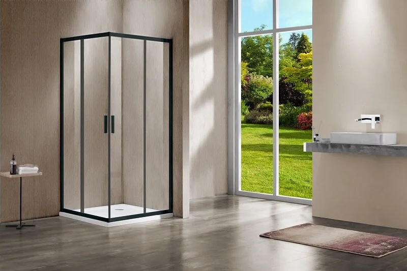 Душевой уголок Vincea Garda 110х90 см профиль черный, современные, hi-tech - фото 3