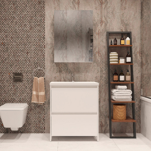 Тумба под раковину напольная Velvex Klaufs 70 см белая глянцевая, по запросу - фото 2