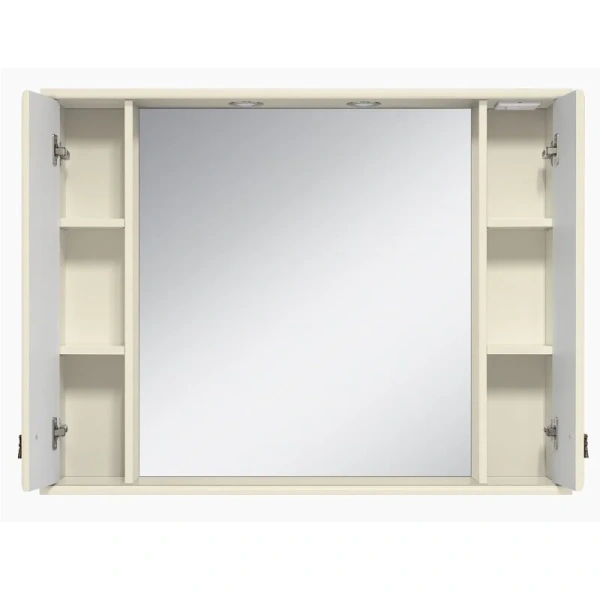 Зеркальный шкаф с подсветкой Misty Лувр 105 см слоновая кость, классические, ретро - фото 3