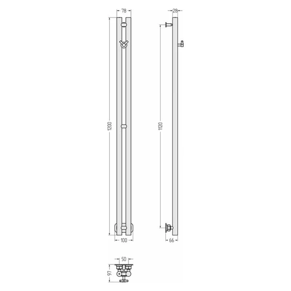 Полотенцесушитель водяной Сунержа Нюанс PRO 5х120 см белый матовый - фото 2
