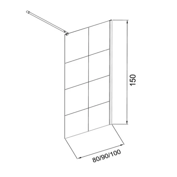 Неподвижная стенка Grossman 90х150 см стекло прозрачное - фото 2