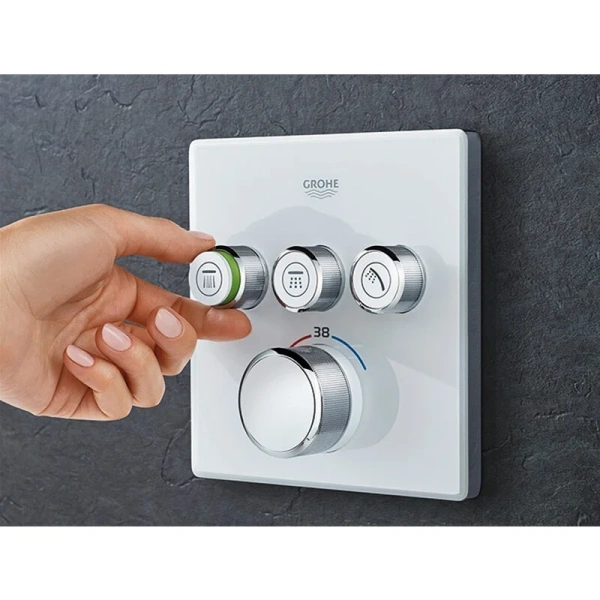Смеситель для душа Grohe Grohtherm SmartControl термостатический белый, скрытого монтажа, встраиваемые в стену - фото 6