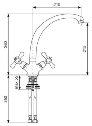 Смеситель для кухни Emmevi Deco Classic 12717 - фото 2