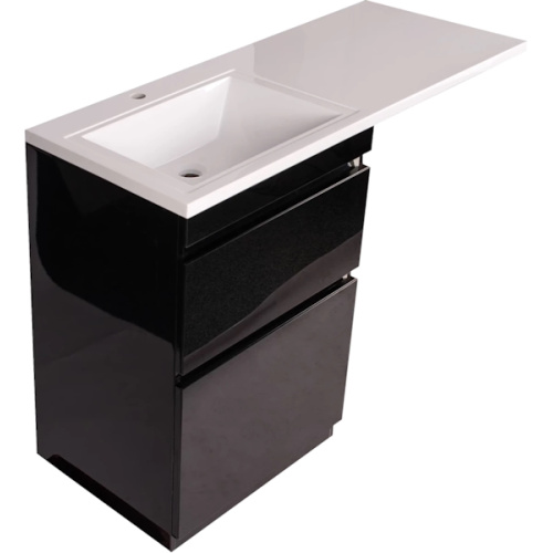 Тумба под раковину напольная Style Line Даймонд 58 см черная, современная, hi-tech - фото 3