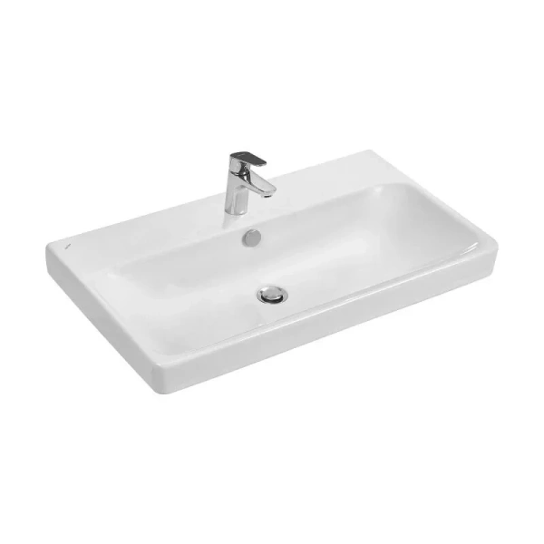 Тумба с раковиной подвесная Акватон Оливия 80 см бежевый/дуб велл, подвесная, пристенная - фото 4