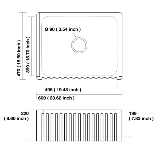 Мойка для кухни Kerasan Hannah 60 см белая - фото 2