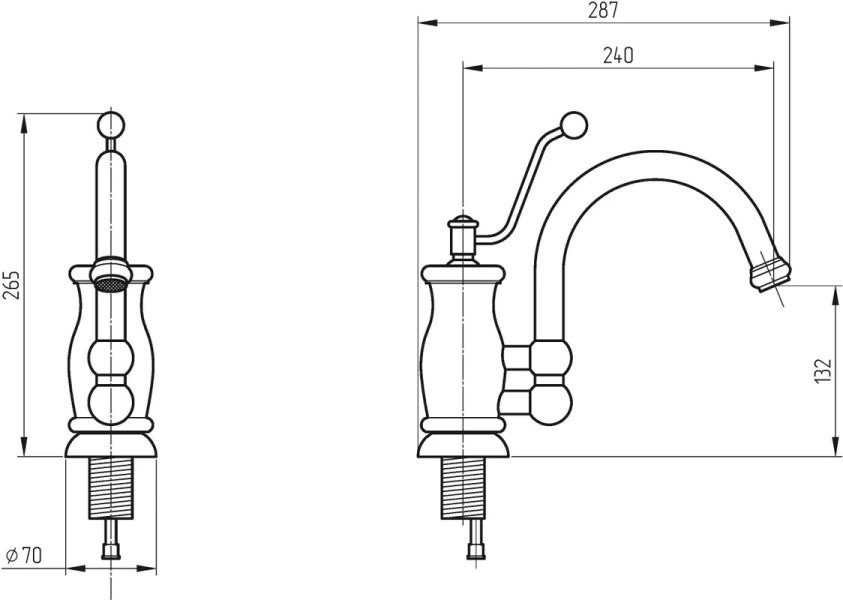 Смеситель для кухни Migliore Vivaldi медь, классические, ретро, декорированные - фото 3