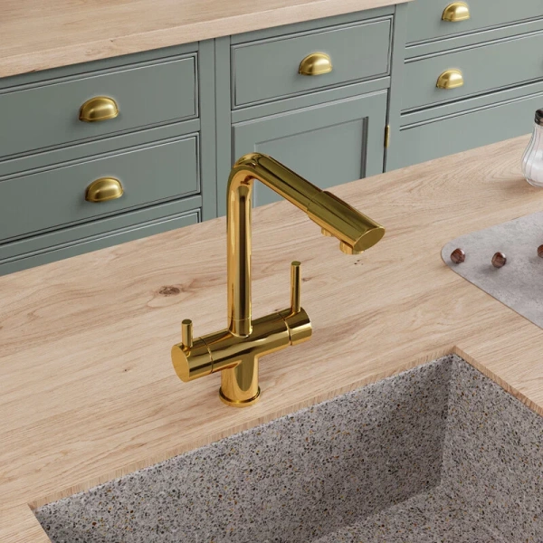 Смеситель для кухни WasserKRAFT глянцевое золото, хром, золото - фото 4