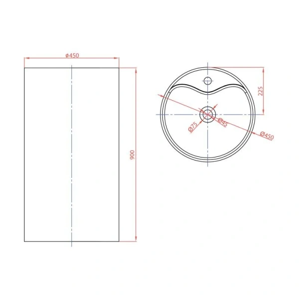 Раковина напольная Montebianco Pisa Rubinetto 45 см белая - фото 2